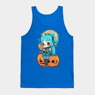 Halloween Skeleton Kawaii Girl Tank Top